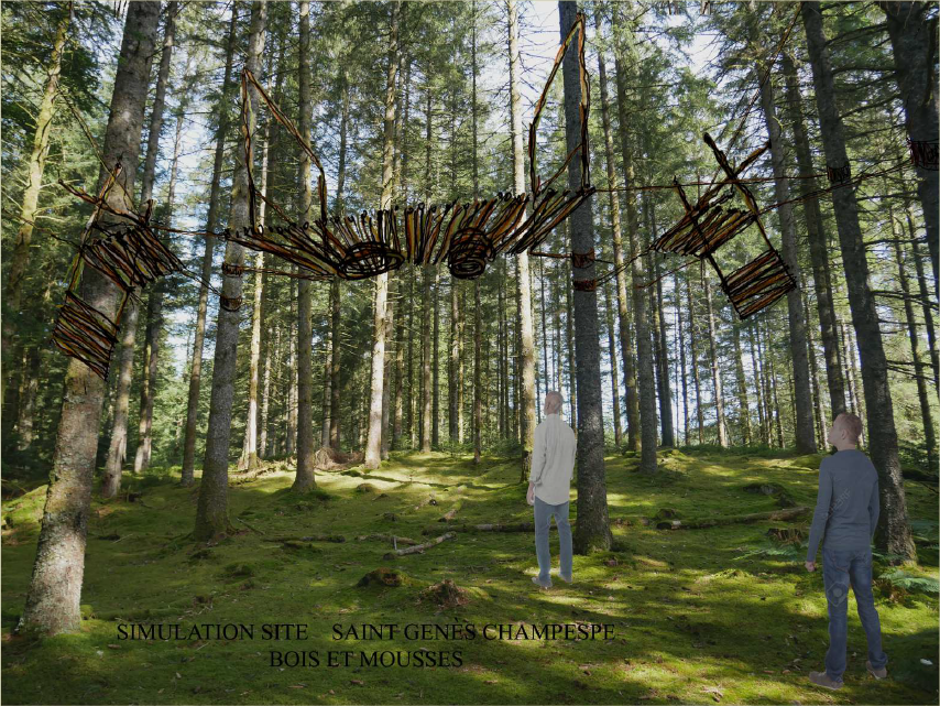 simulation site saint genes champespe bois et mousses, projet 2, "dans les airs"