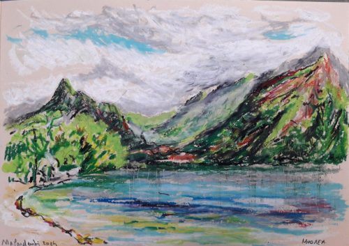 Moorea, 2024, pastel sur papier, 25x30 cm