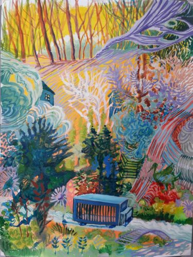 Le camion de cirque, aquarelle et encre sur papier, 32 x 25 cm