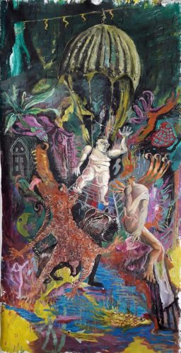 Atterrissage - 2026 - mixte sur toile - 200 x 110 cm