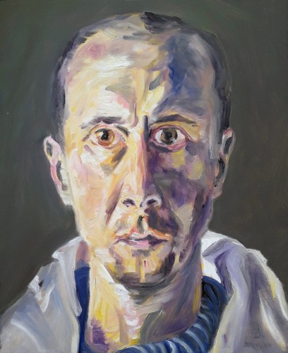 Autoportrait au nez allongé- 2023 - huile sur toile - 62 x 50 cm