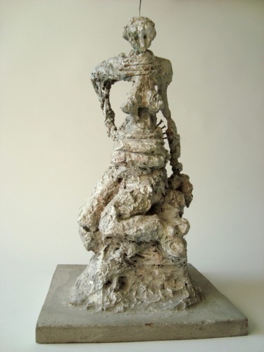 D'après Rodin, 2017, bois, plâtre, métal, 145 x 30 x 30 cm