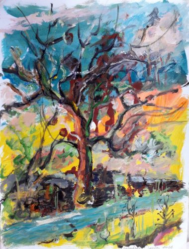 Devant le Loch - 2026 - encre et gouache sur papier - 32 x 25 cm