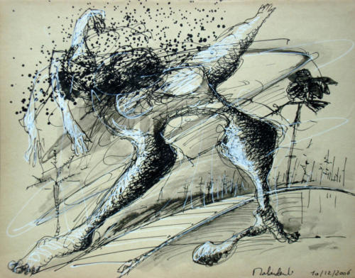 Explosion, 2006, mixte sur papier, 25 x 32 cm