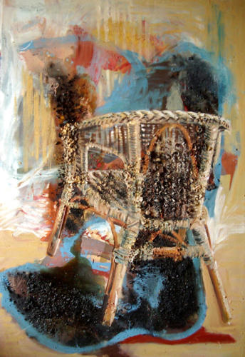 Fauteuil n°3, 2004, mixte sur toile, 161x111 cm