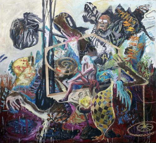 Saccage-2025-mixte sur toile-203x221 cm