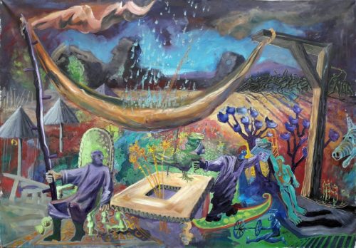 L'Oiseau masqué - 2020-2025 - mixte sur toile - 150x200 cm