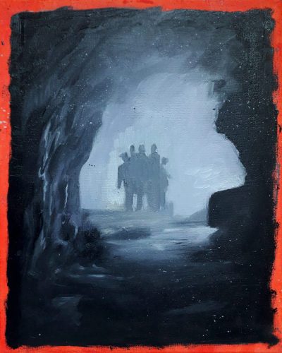 La caverne - 2026 - huile sur toile - 32x25 cm