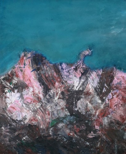 La montagne - 2018 - mixte sur toile - 54 x 45 cm