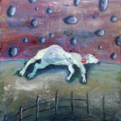 L'animal blessé - 2026 - huile sur toile - 30 x 30 cm
