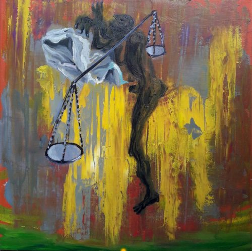 Le cavalier noir - 2026 - huile sur toile - 30 x 30 cm