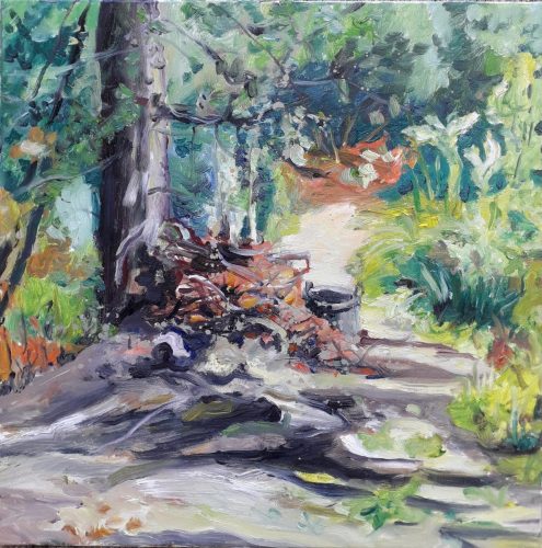 Le jardin du moulin n°2 - 2026 - huile sur toile - 50 x 50 cm
