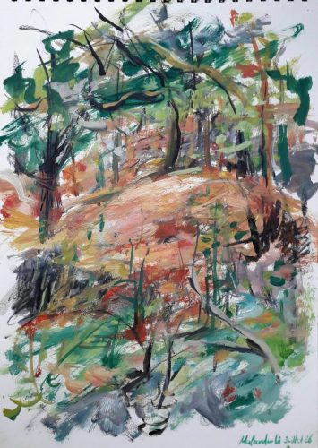 Moulin Neuf 4 - 2026 - huile et fusain sur papier - 42 x 30 cm