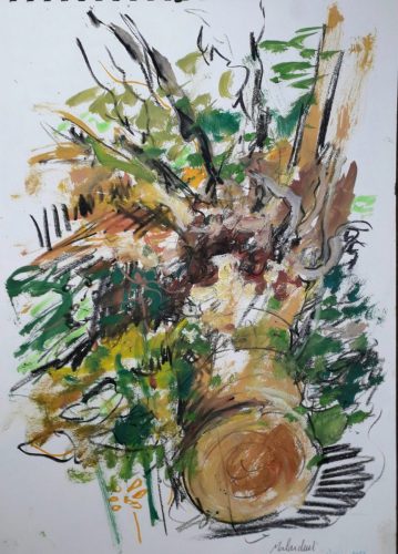 Moulin Neuf 5 - 2026 - huile et fusain sur papier - 42 x 30 cm