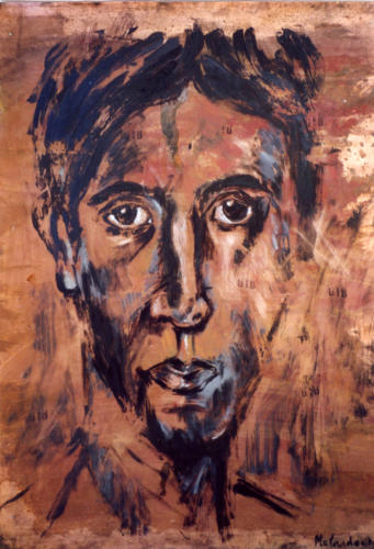 Portrait antique, 2003, mixte sur métal, 80x60 cm