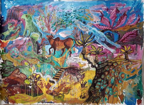 Quelque chose d'un trésor, 2026, mixte sur toile, 160 x 200 cm