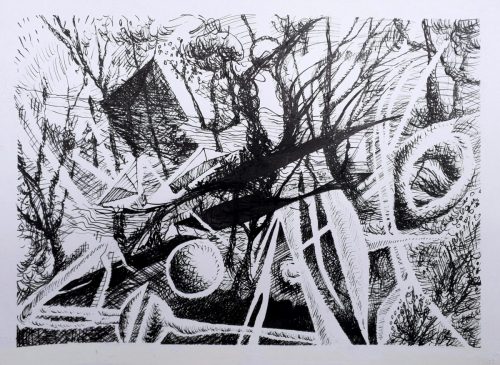 Réserve 2, 2025, encre sur papier, 25 x 32 cm