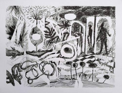 Réserve, 2025, encre sur papier, 50x65 cm 