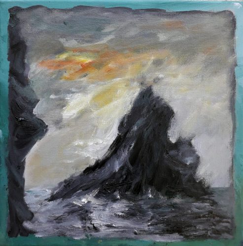 Une île noire - 2026 - huile sur toile - 30 x 30 cm