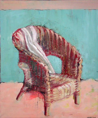 Fauteuil et drapé, 2006, mixte sur toile, 65x54 cm