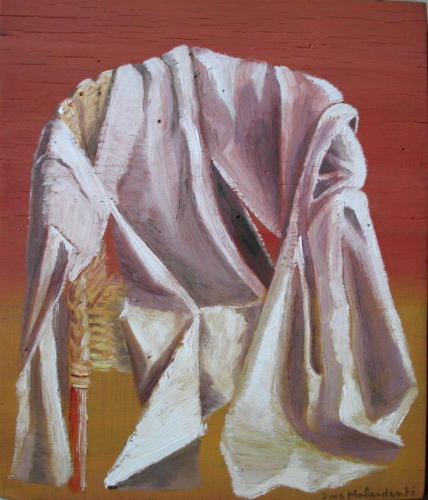 Fauteuil n°7, 2006, huile sur bois, 25x21 cm
